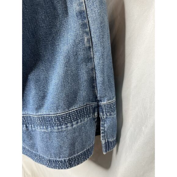 Orvis Blue Denim Dress Size 8 Medium All Cotton Deep Pockets Button Up - Picture 8 of 11